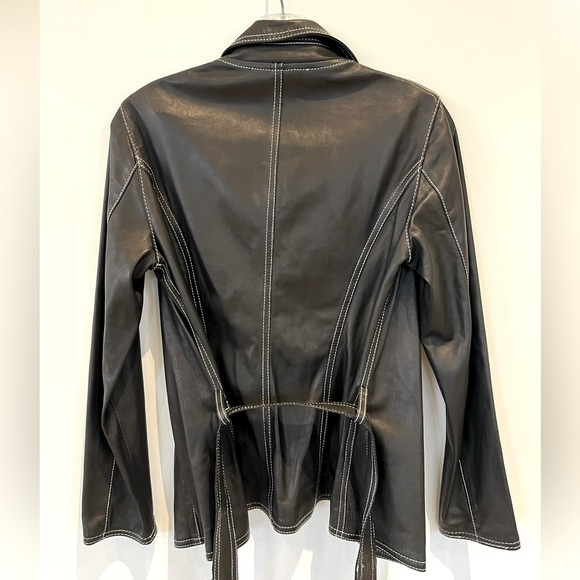 Valentina Leather Blazer Jacket made in Italy. Women’s Size 38/small brown/black - Picture 2 of 11